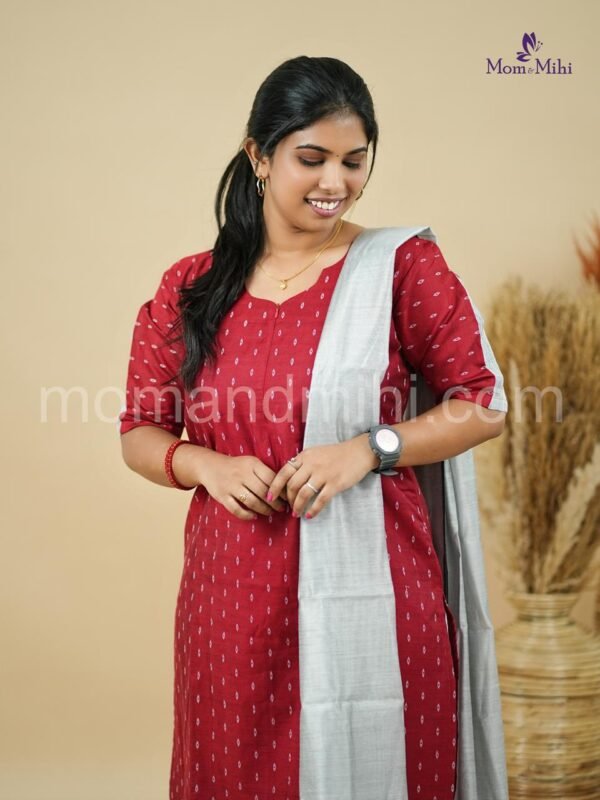 Mozhi Maternity Kurti set [ Top + Bottom + Dupatta] view 3