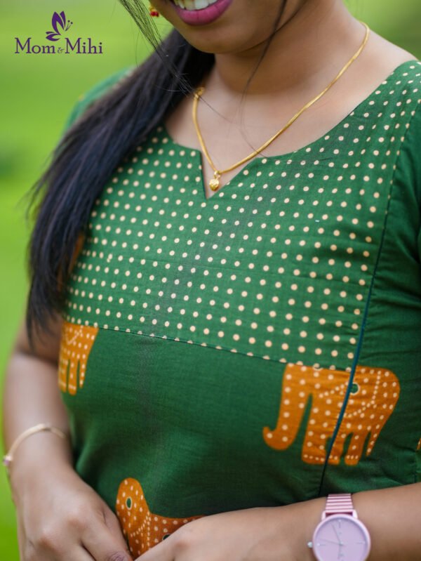 Mira Green Maternity Kurti set [ Top + Bottom] view 2