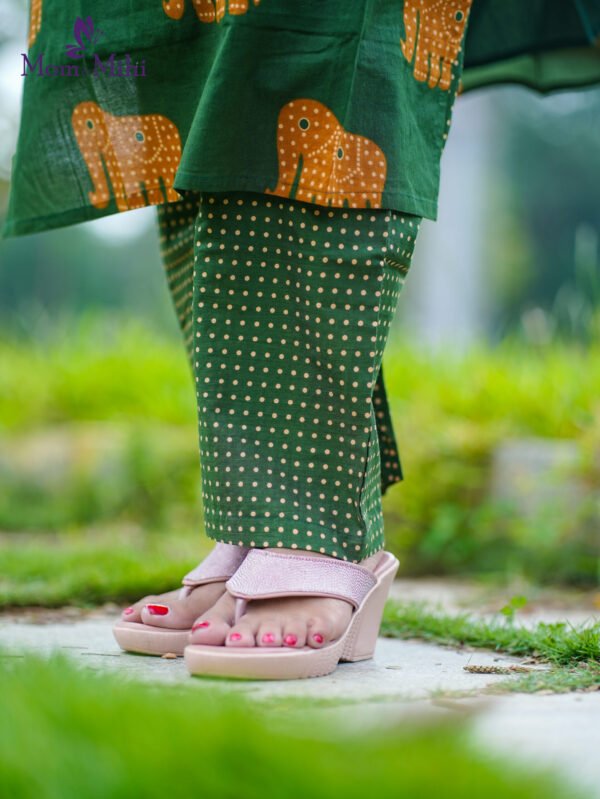 Mira Green Maternity Kurti set [ Top + Bottom] view 4