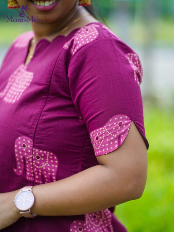 Mira Burgundy Maternity Kurti set [ Top + Bottom] view 3