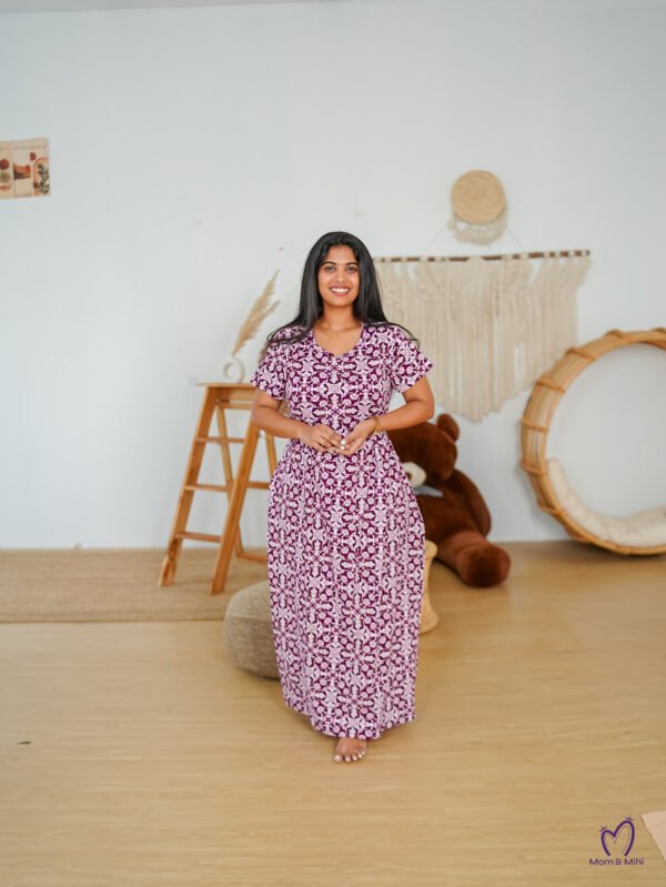 Maxi Seetha Soft Cotton Maternity Dress view 3
