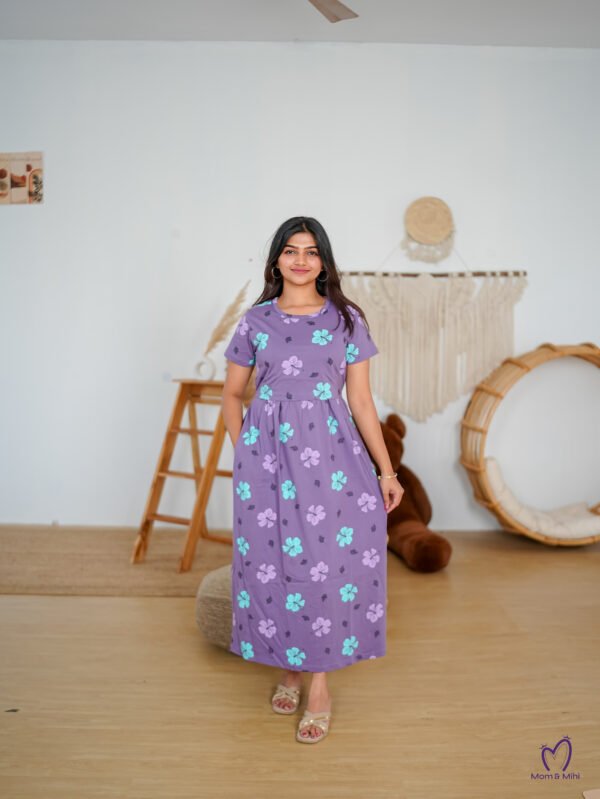 Maxi Chembaruthi Soft Cotton Maternity Dress