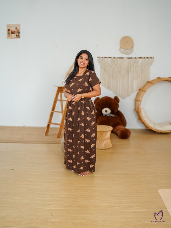 Maxi Aana Soft Cotton Maternity Dress view 3
