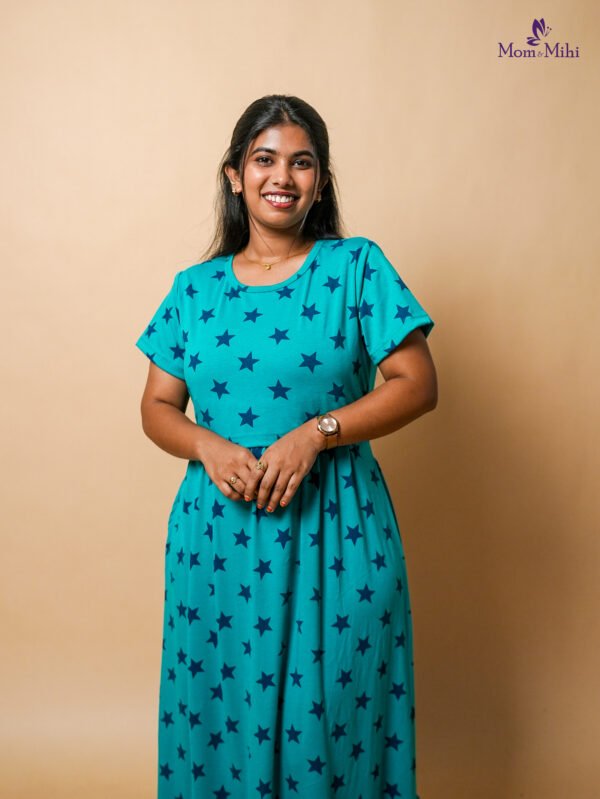 Maxi Maya Soft Cotton Maternity Dress| Frill Model alternate