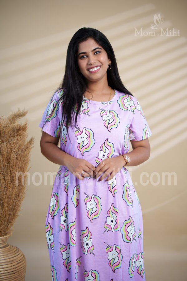 Aaradhya Soft Cotton Maternity Dress|Calf-Length alt