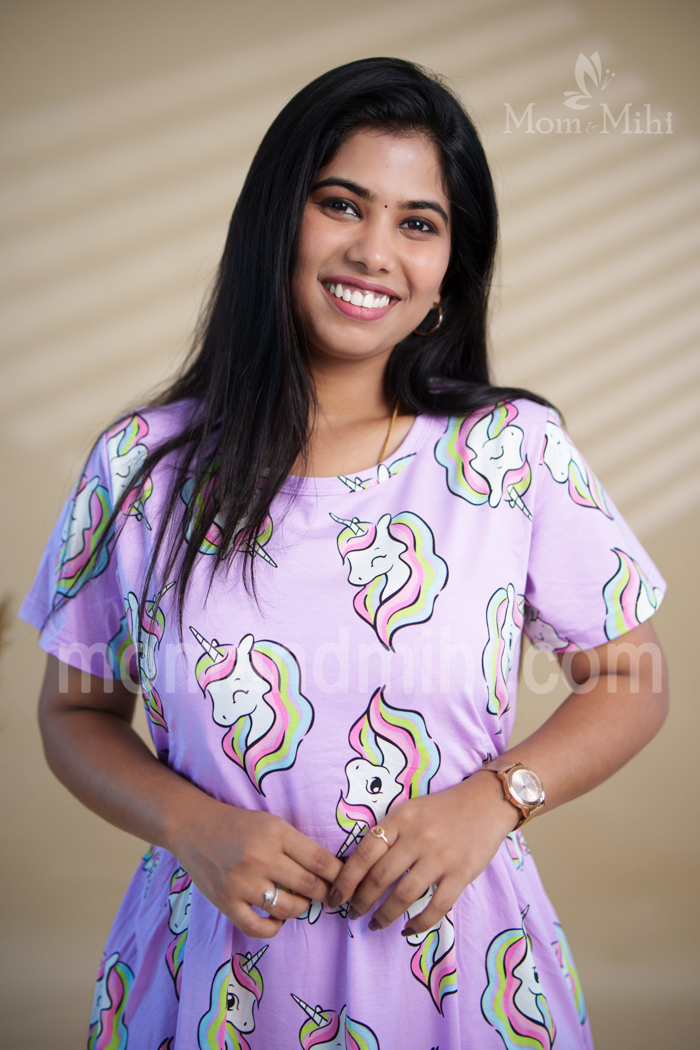 Aaradhya Soft Cotton Maternity Dress|Calf-Length view 3