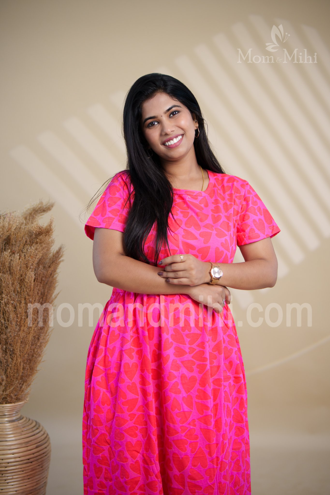 Aaditri Soft Cotton Maternity Dress|Calf-Length alt