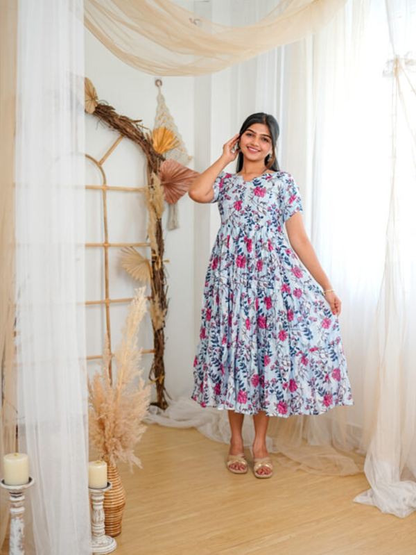 Harvitha Feeding maxi’s with zips| With Lining – Minya The Design Studio