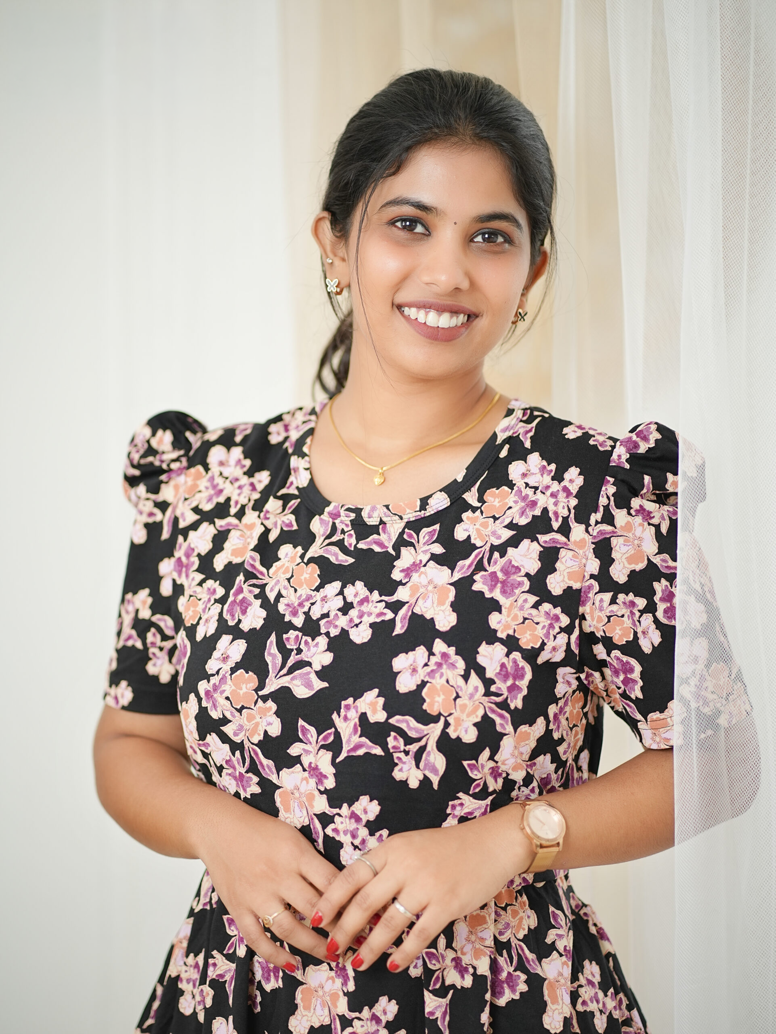 Avikha Soft Cotton Maternity Dress|Calf-Length alt