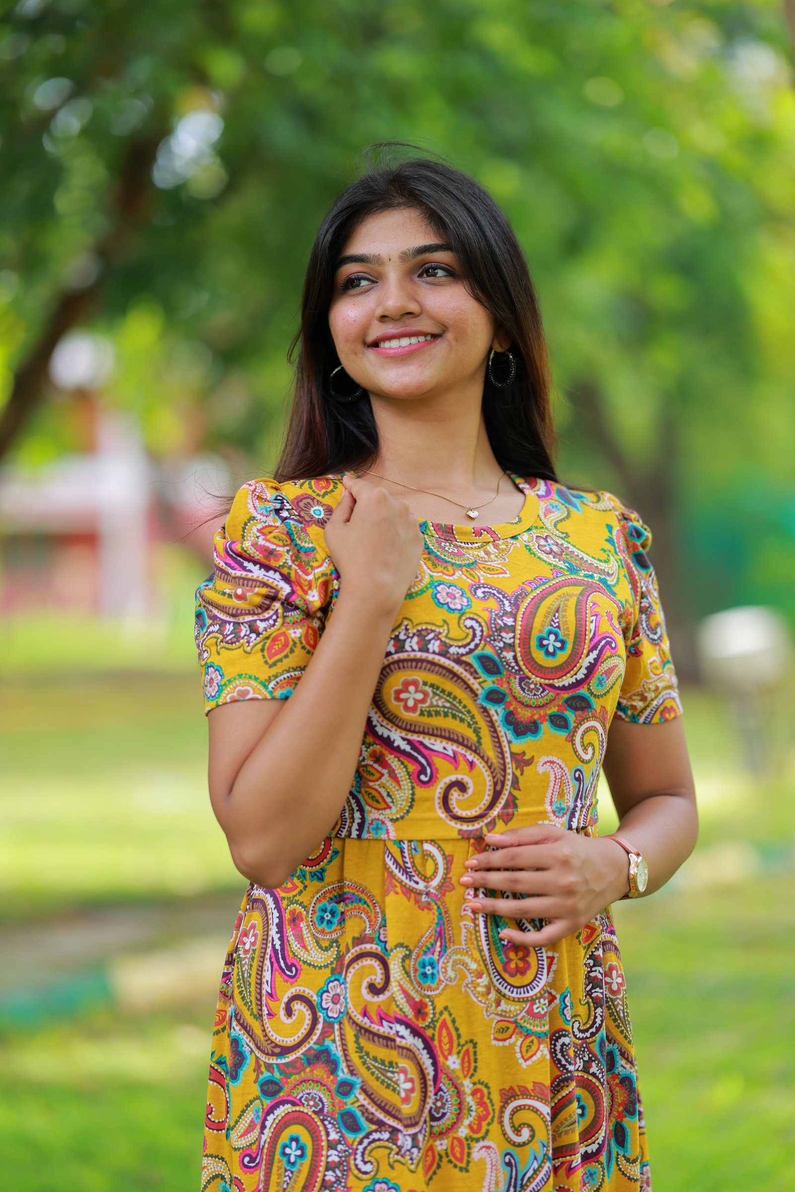 Maxi Thushra Soft Cotton Maternity Dress| Frill Model view 4