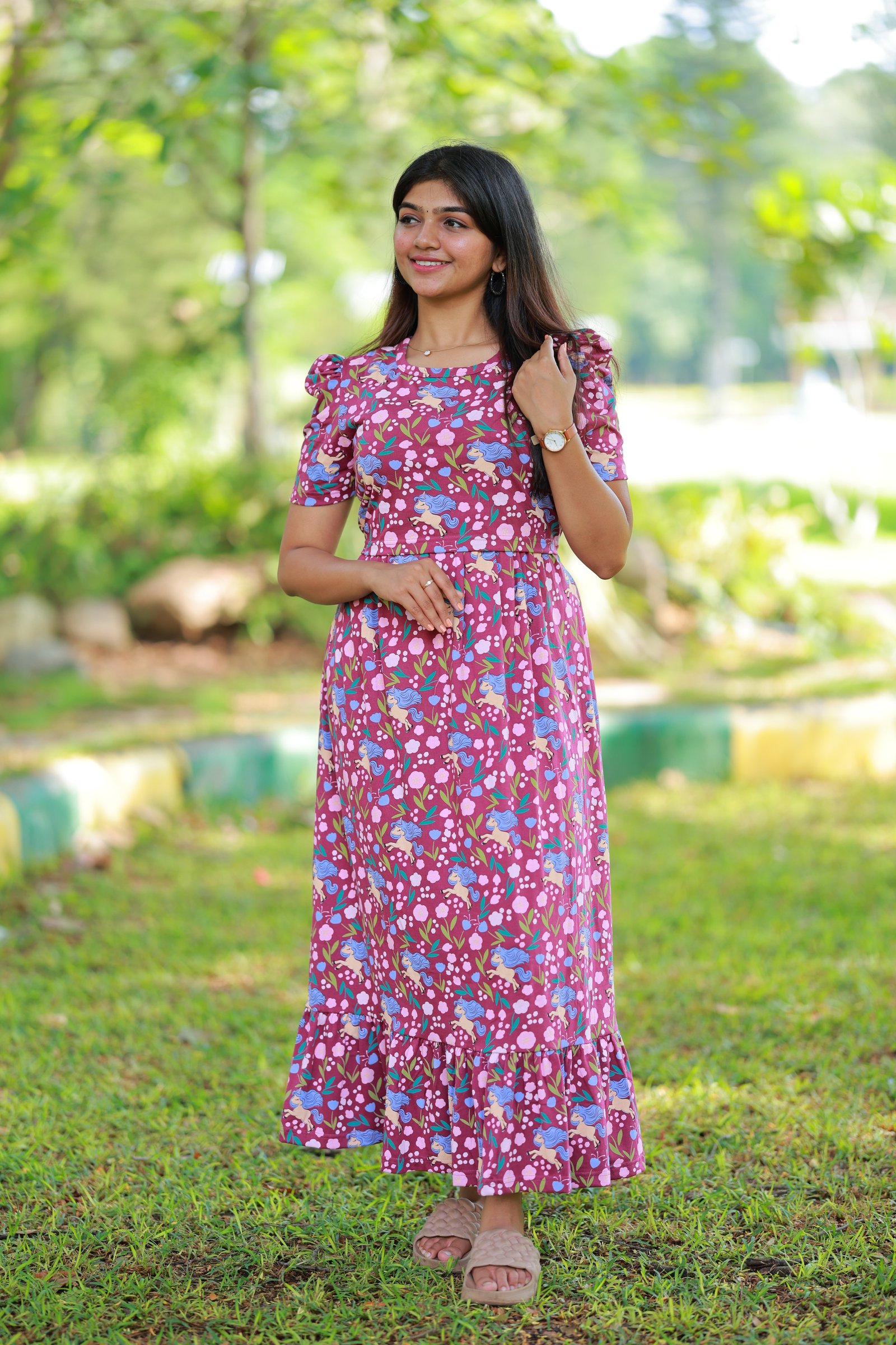 Maxi Senthangal Soft Cotton Maternity Dress| Frill Model alternate