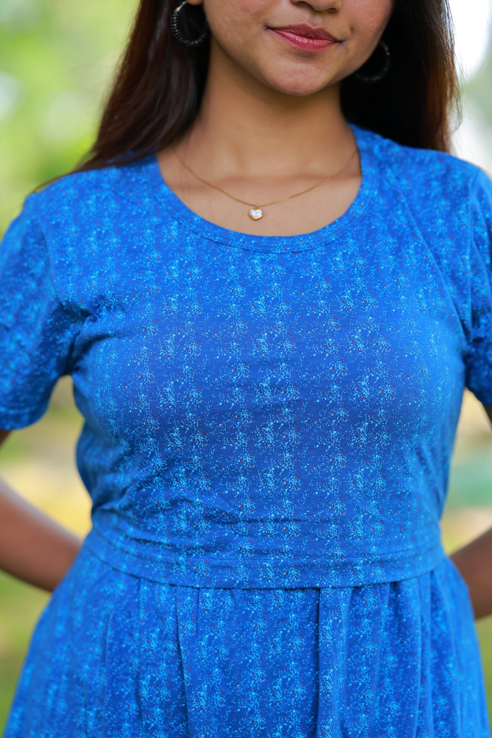 Maxi Rithanya Soft Cotton Maternity Dress| Frill Model view 4