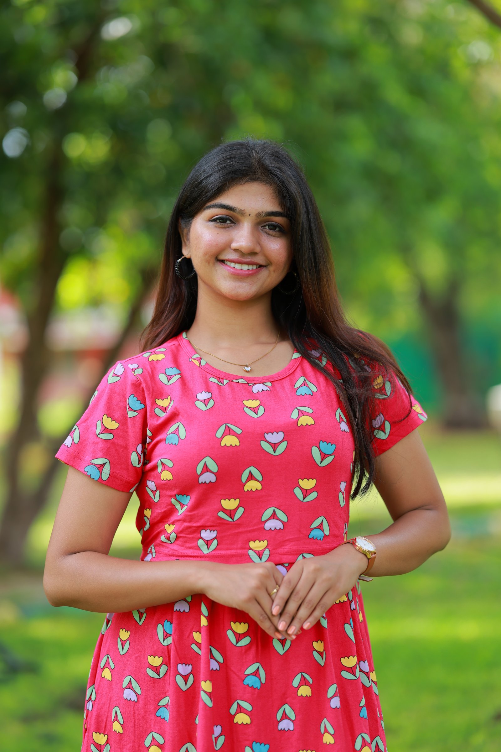 Maxi Nihika Soft Cotton Maternity Dress| Frill Model view 3