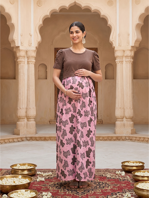 Maxi Miranya soft cotton maternity dress